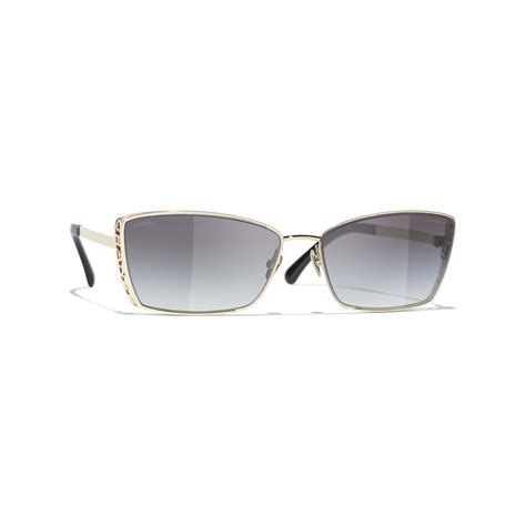 CHANEL Sunglasses: Rectangle Sunglasses, metal — Fashion